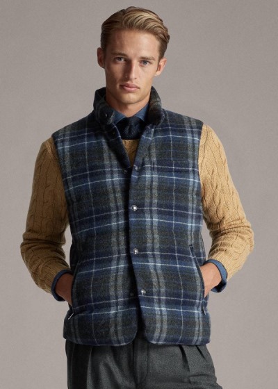 Men's Ralph Lauren Whitwell Plaid Down Vests | 925816CUY